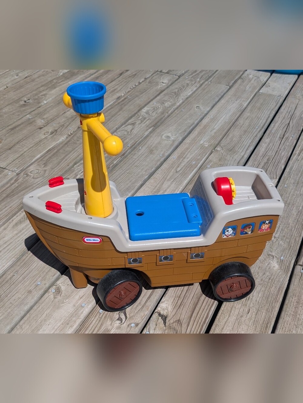 Little Tikes 2 In 1 Play ‘n Scoot Ride On Pirate Ship w/ Sounds 622113 TESTED